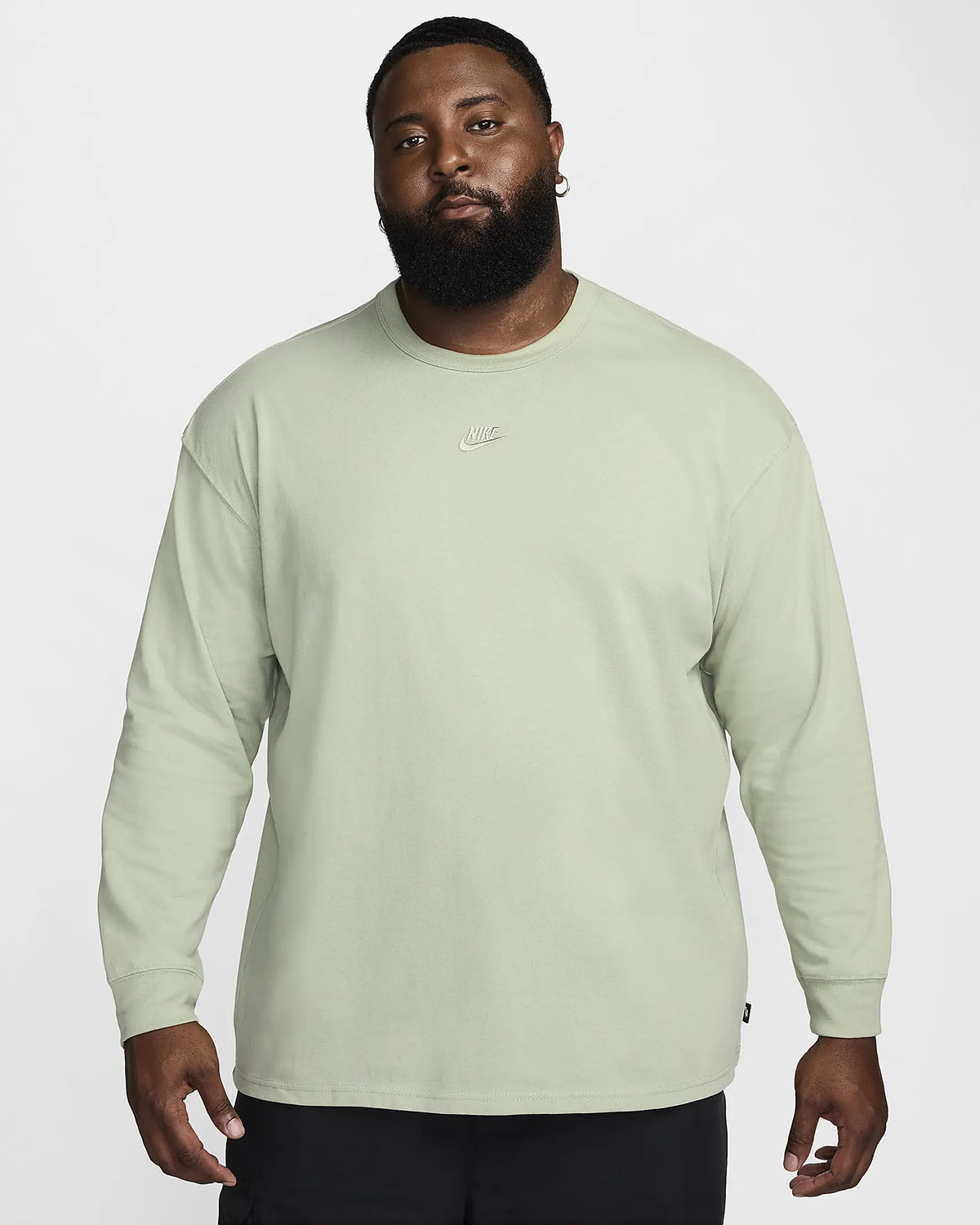 Nike Sportswear Premium Essentials Mens Long Sleeve T Shirt Jade Horizon