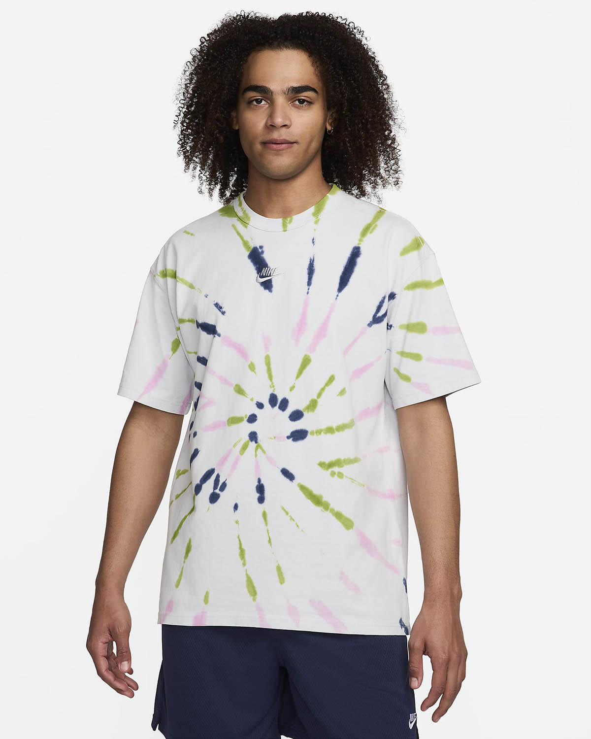 Nike Sportswear Premium Essentials Mens T Shirt White Midnight Navy Green Pink