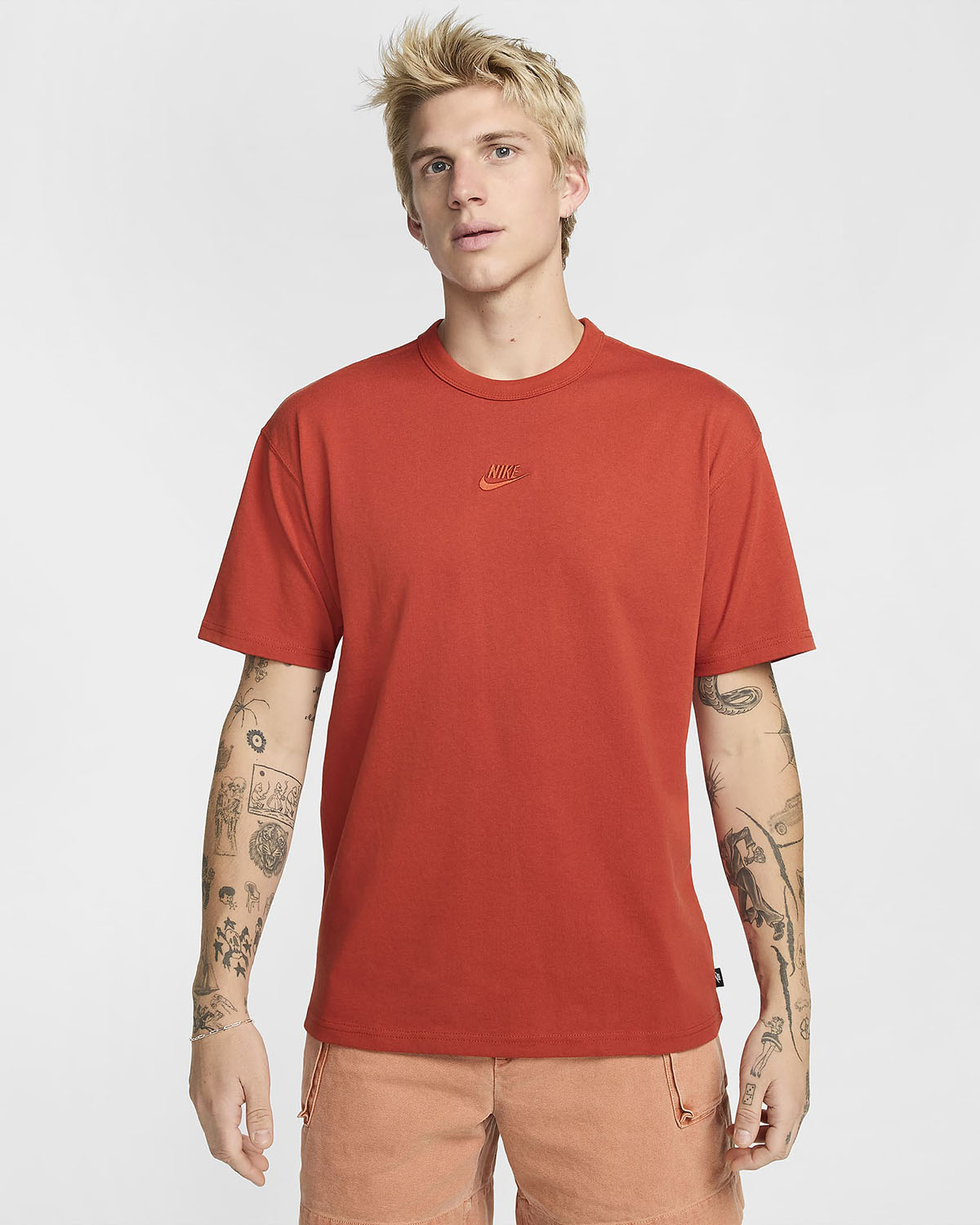 Nike Sportswear Premium Essentials T Shirt Dragon Red 1