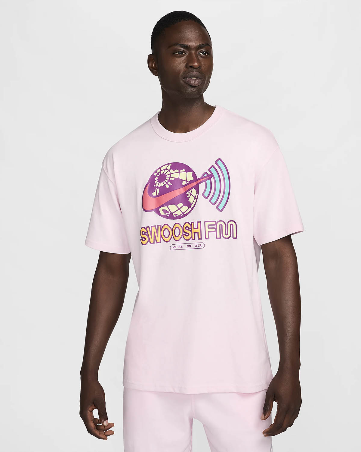 Nike Sportswear Swoosh FM T Shirt Pink Foam 1