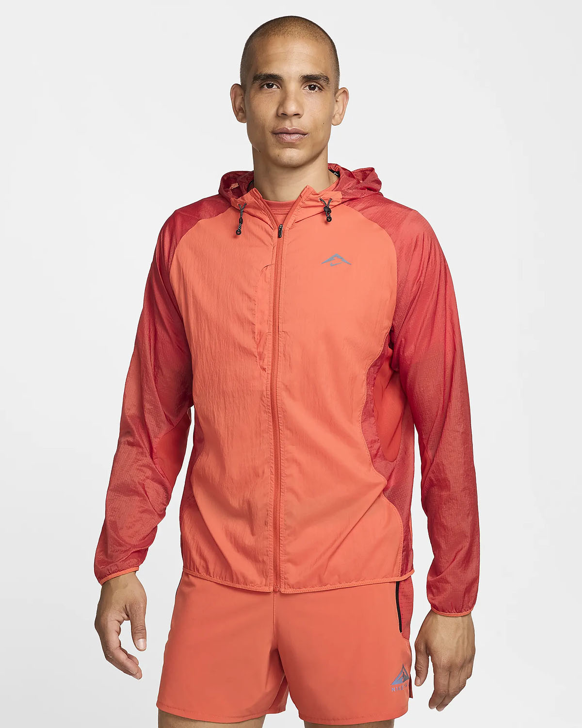 Nike Trail Aireez Running Jacket Dragon Red Vintage Coral