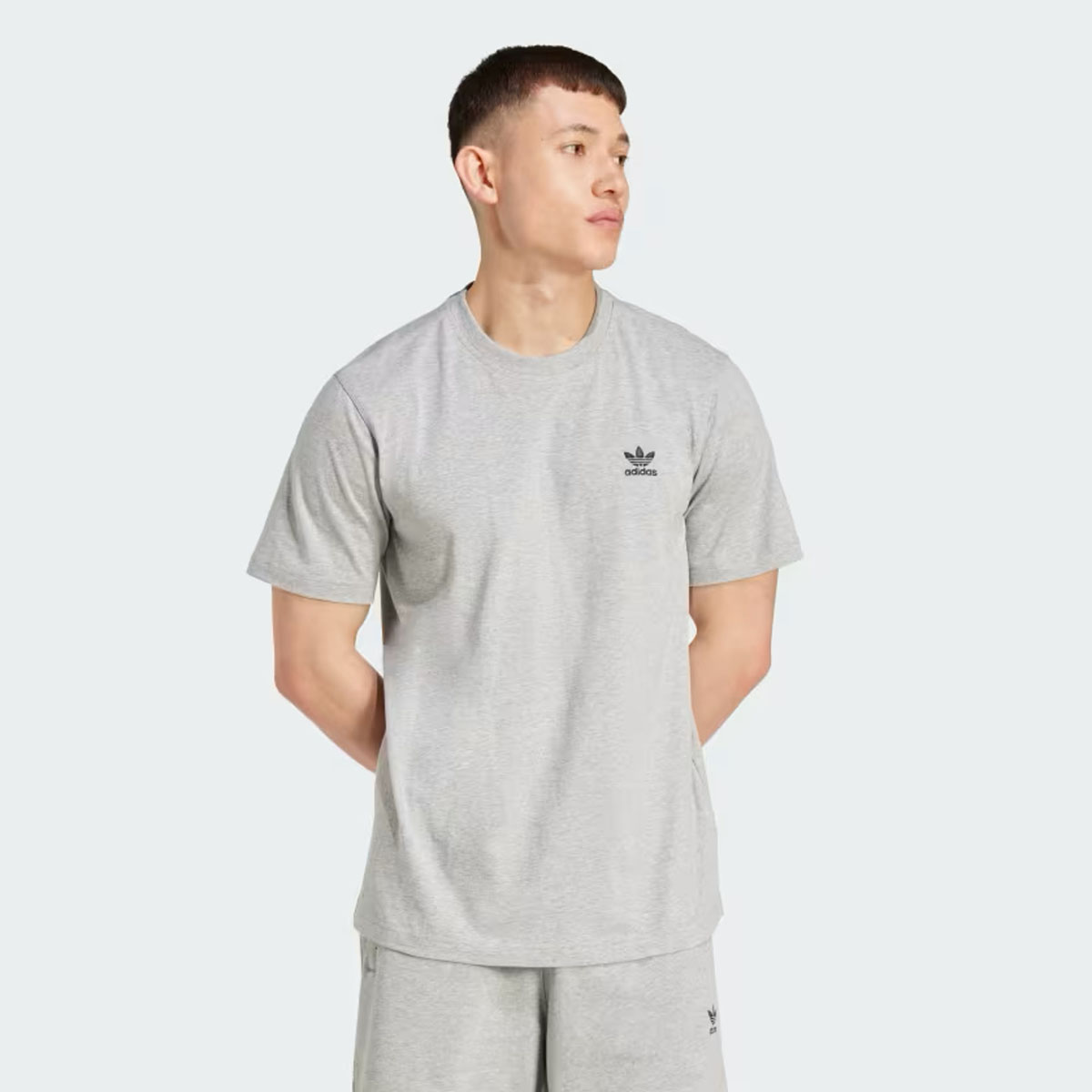 adidas-Trefoil-Essentials-T-Shirt-Grey