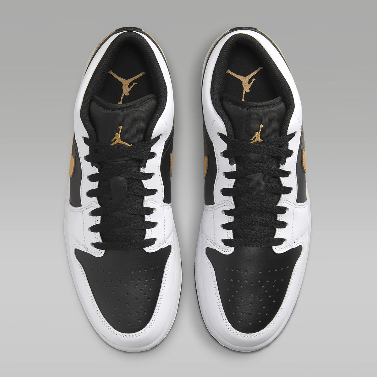 Air Jordan 1 Low White Black Metallic Gold Shoes 4