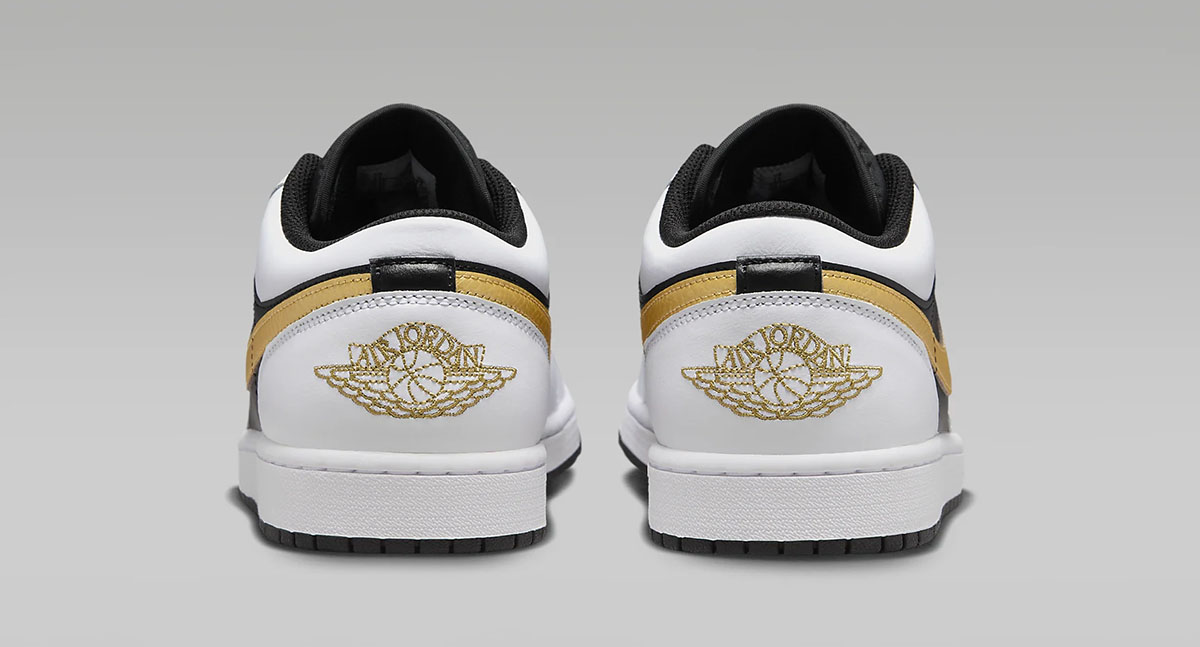 Air Jordan 1 Low White Black Metallic Gold Shoes 5