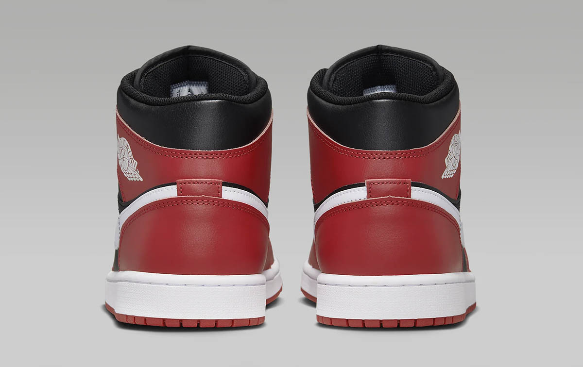 Air Jordan 1 Mid Black Gym Red White Shoes 5