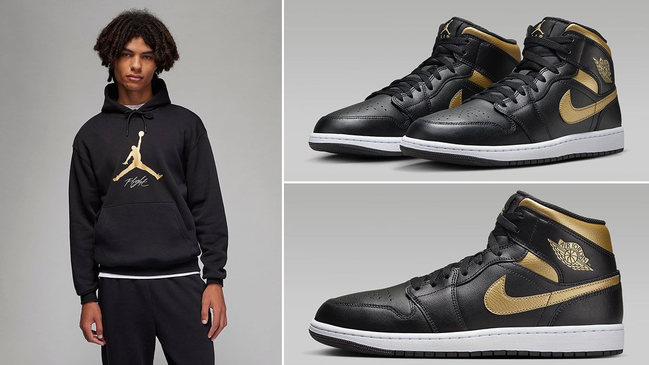 Air jordan 1 mid se black/university gold/white best sale