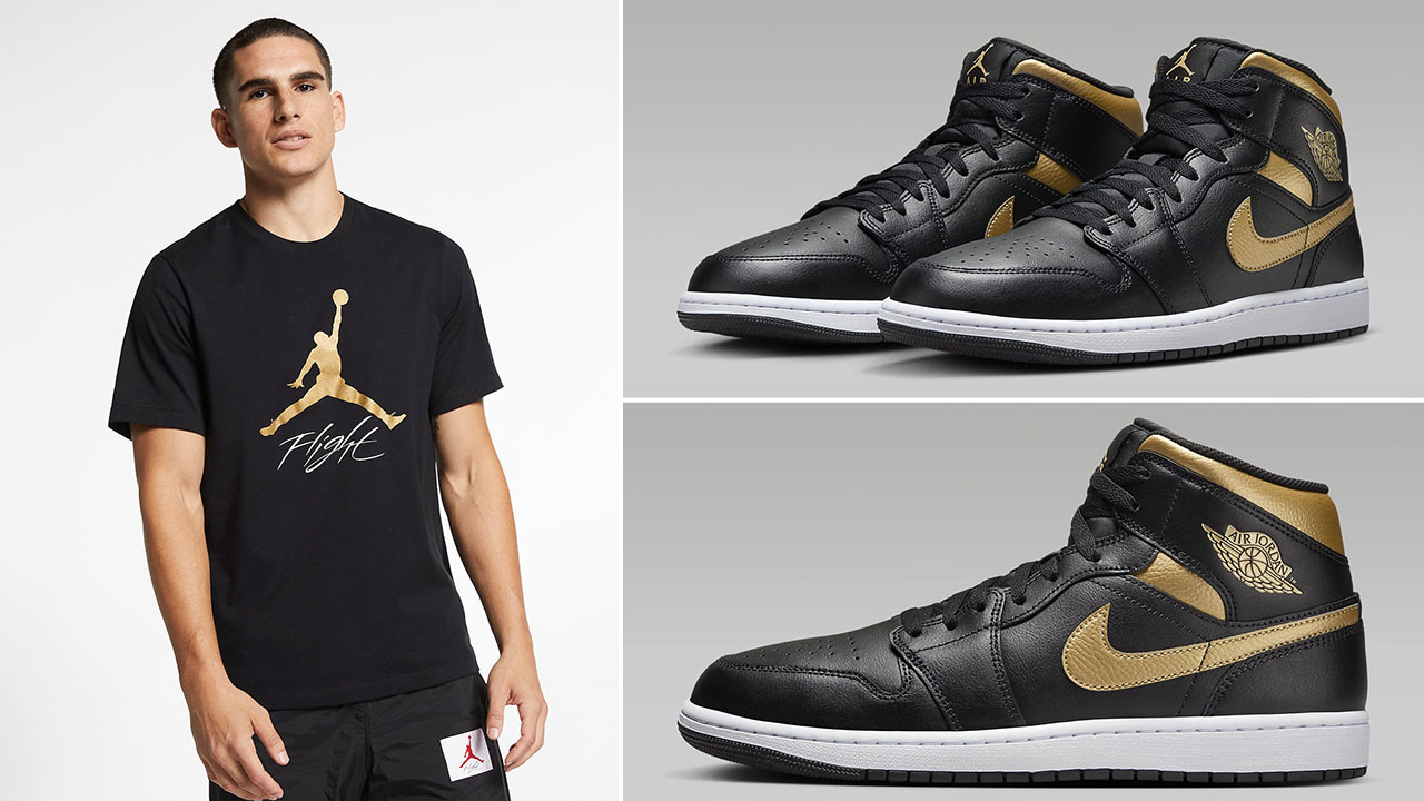 Black and gold jordan t shirt best sale