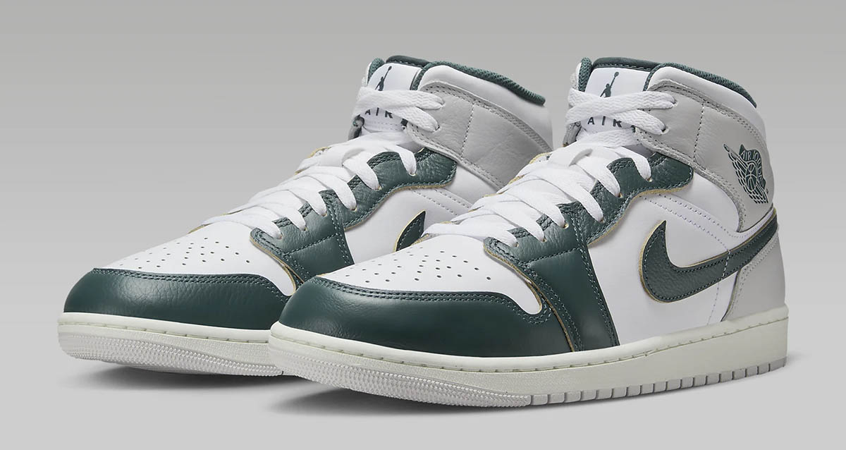 Air Jordan 1 Mid SE White Oxidized Green Neutral Grey Shoes 1