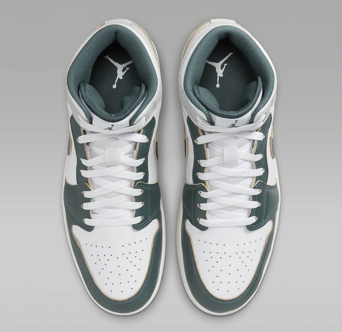 Air Jordan 1 Mid SE White Oxidized Green Neutral Grey Shoes 4