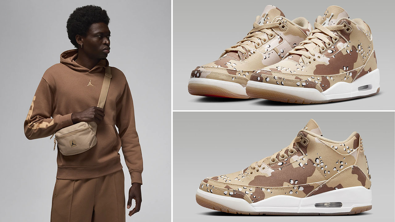 Air Jordan 3 Desert Camo Crossbody Bag Outfit