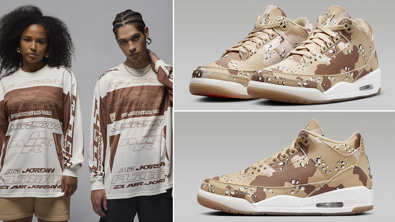 Air Jordan 3 Tex Desert Camo Shirt Outfit