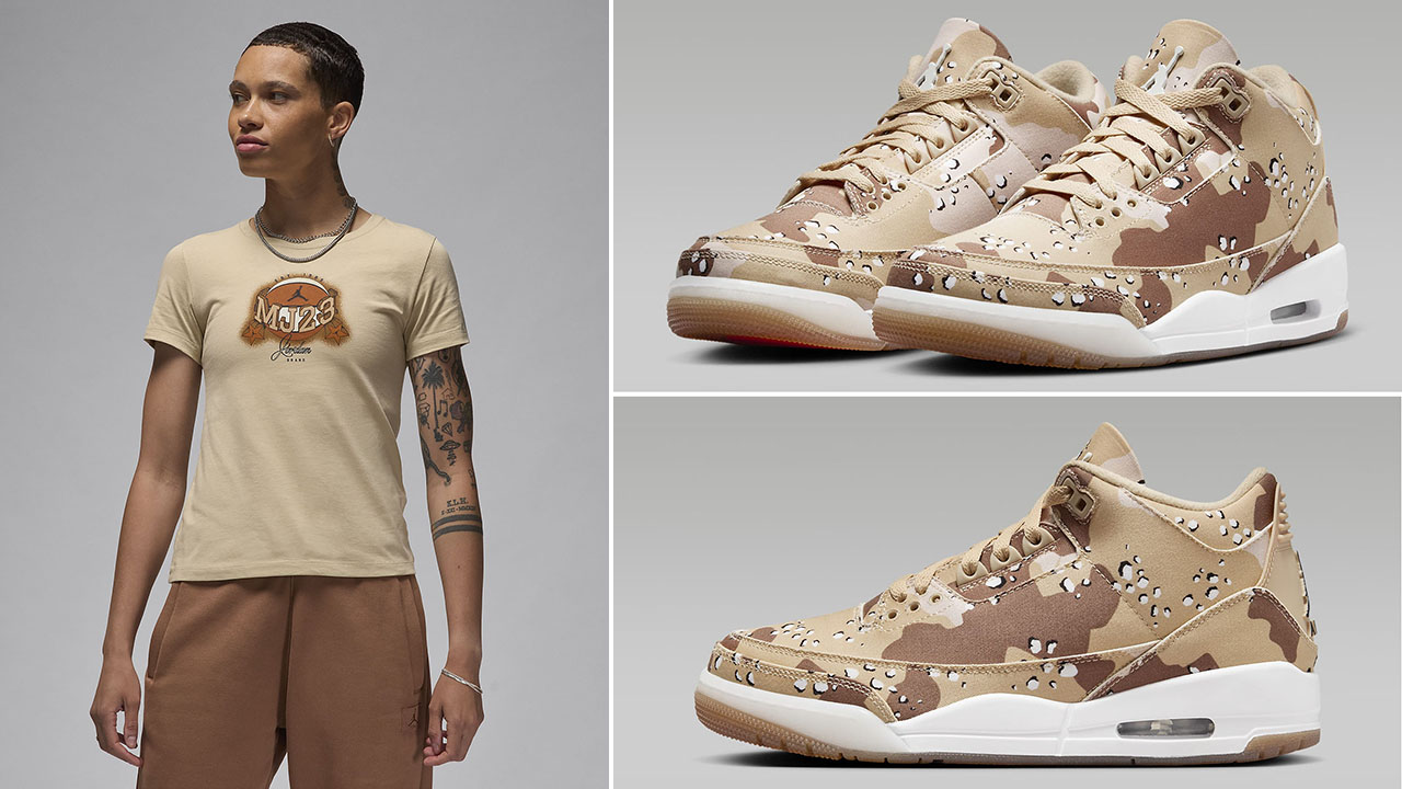 Air Jordan 3 Tex Desert Camo Womens Shirt Outfit