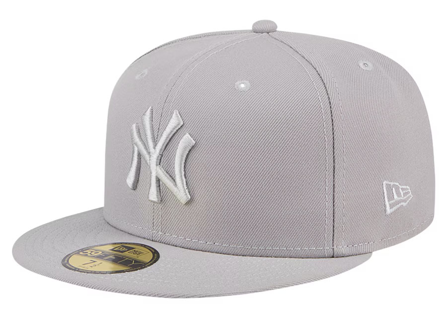 Air Jordan 4 Wet Cement Grey Yankees Fitted Hat New Era Cap 1