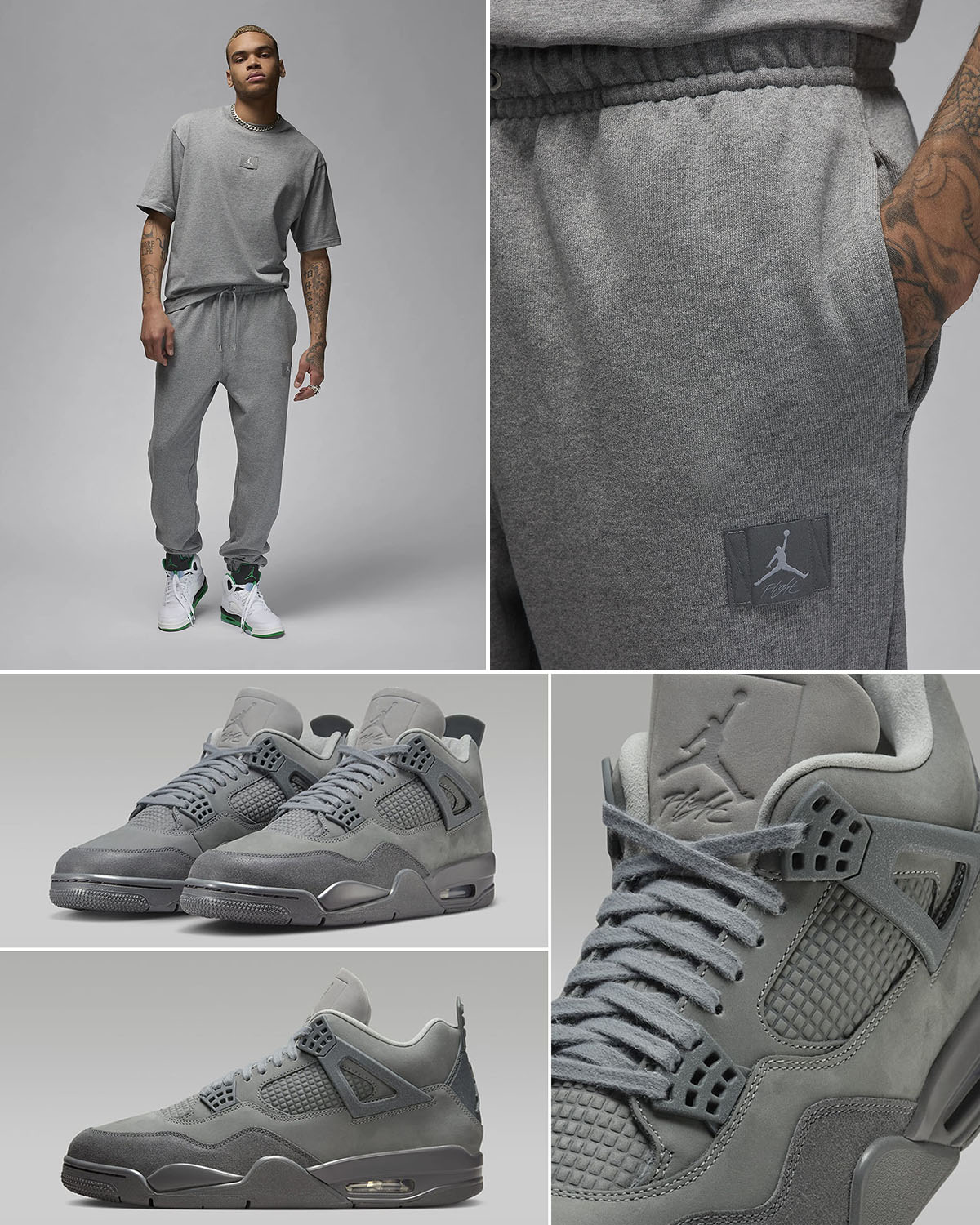 Air Jordan 4 Wet Cement Paris Olympics Pants Matching Outfit