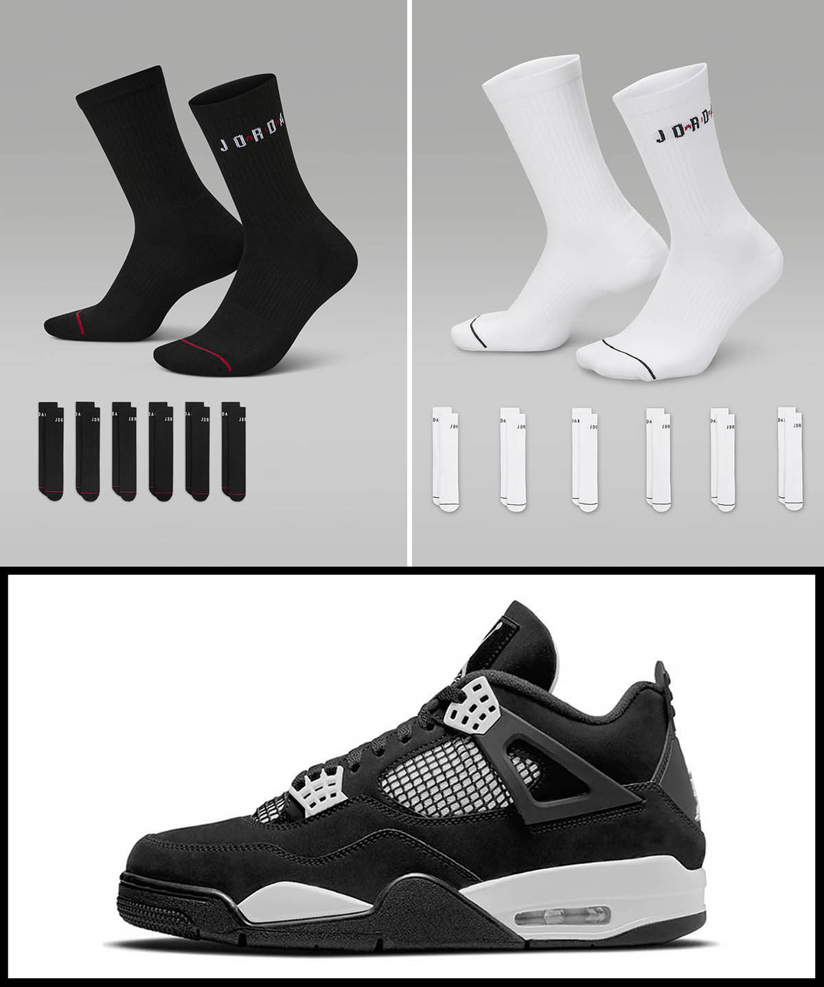 Air Jordan 4 White Thunder Socks