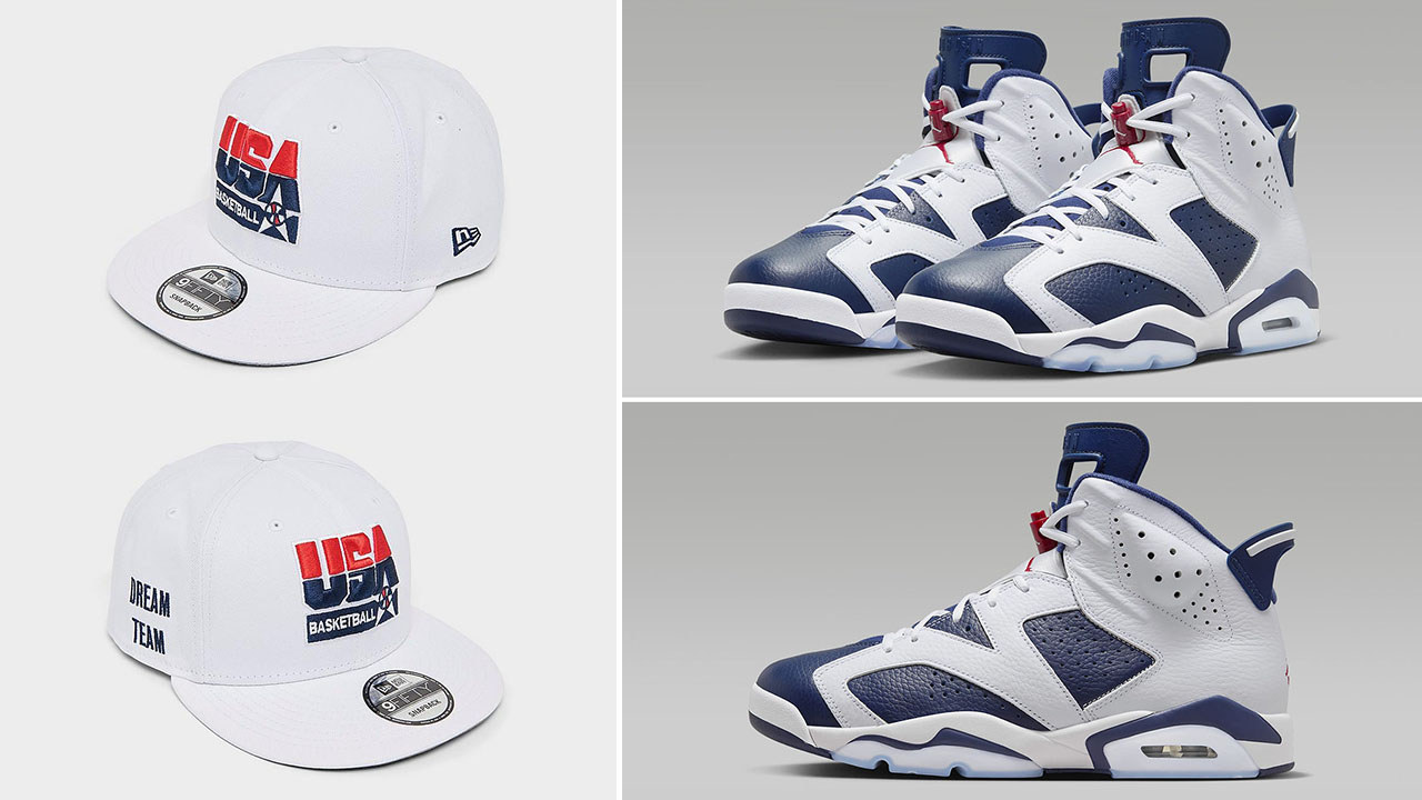 Air Jordan 6 Olympic 2024 Dream Team USA Hat New Era