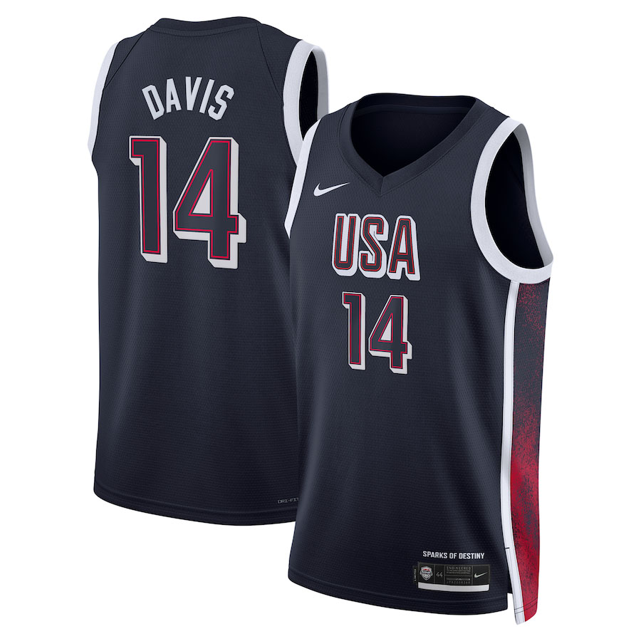 Anthony Davis Nike USA Basketball 2024 Mens Jersey Navy
