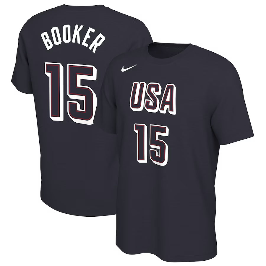 Devin Booker Nike USA Basketball 2024 Mens T Shirt Navy