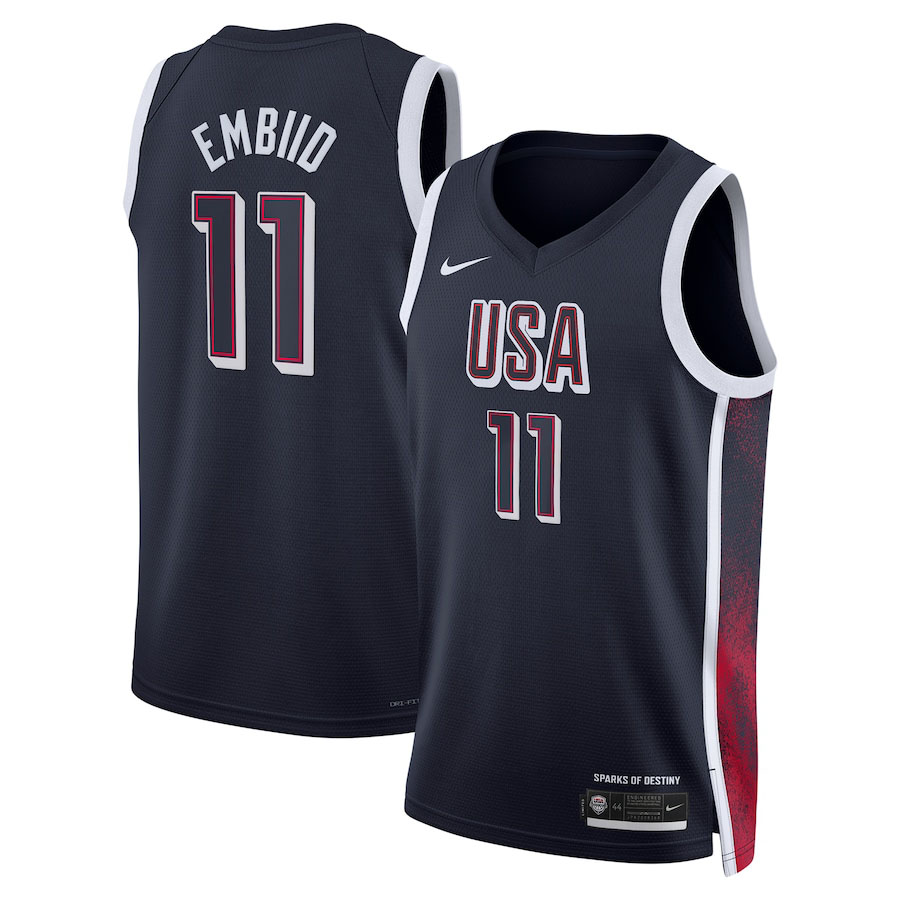 Joel Embiid Nike USA Basketball 2024 Mens Jersey Navy
