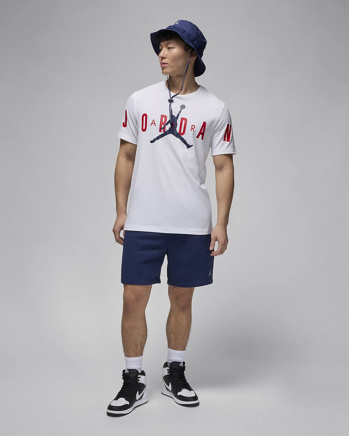 Jordan Air Stretch T Shirt White Midnight Navy Gym Red 0