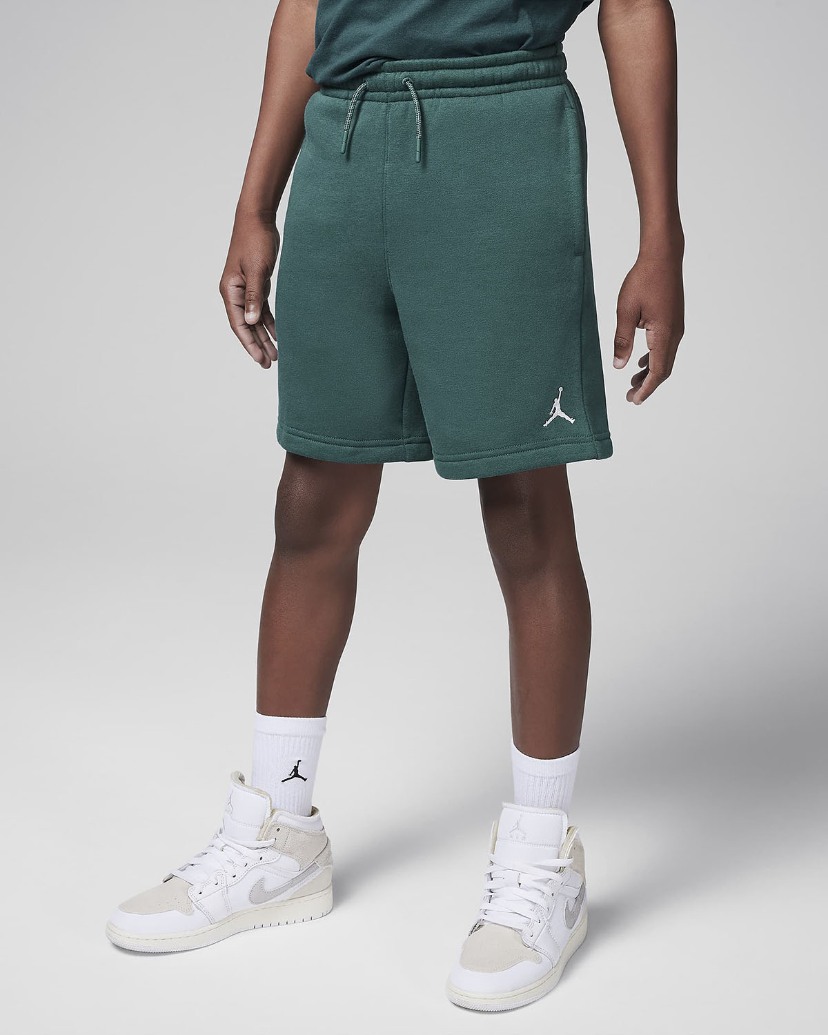 Jordan Big Kids Brooklyn Fleece Shorts Oxidized Green Grade School