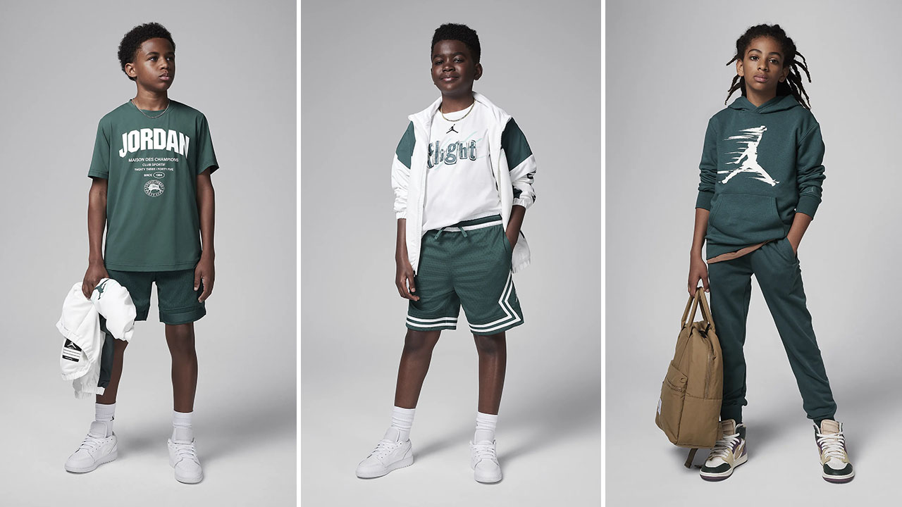 Jordan Big Kids Clothing Oxidized Green Grade School