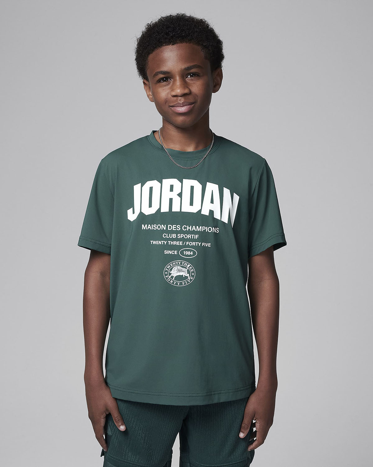 Jordan Big Kids Des Champions T Shirt Oxidized Green Grade School 1