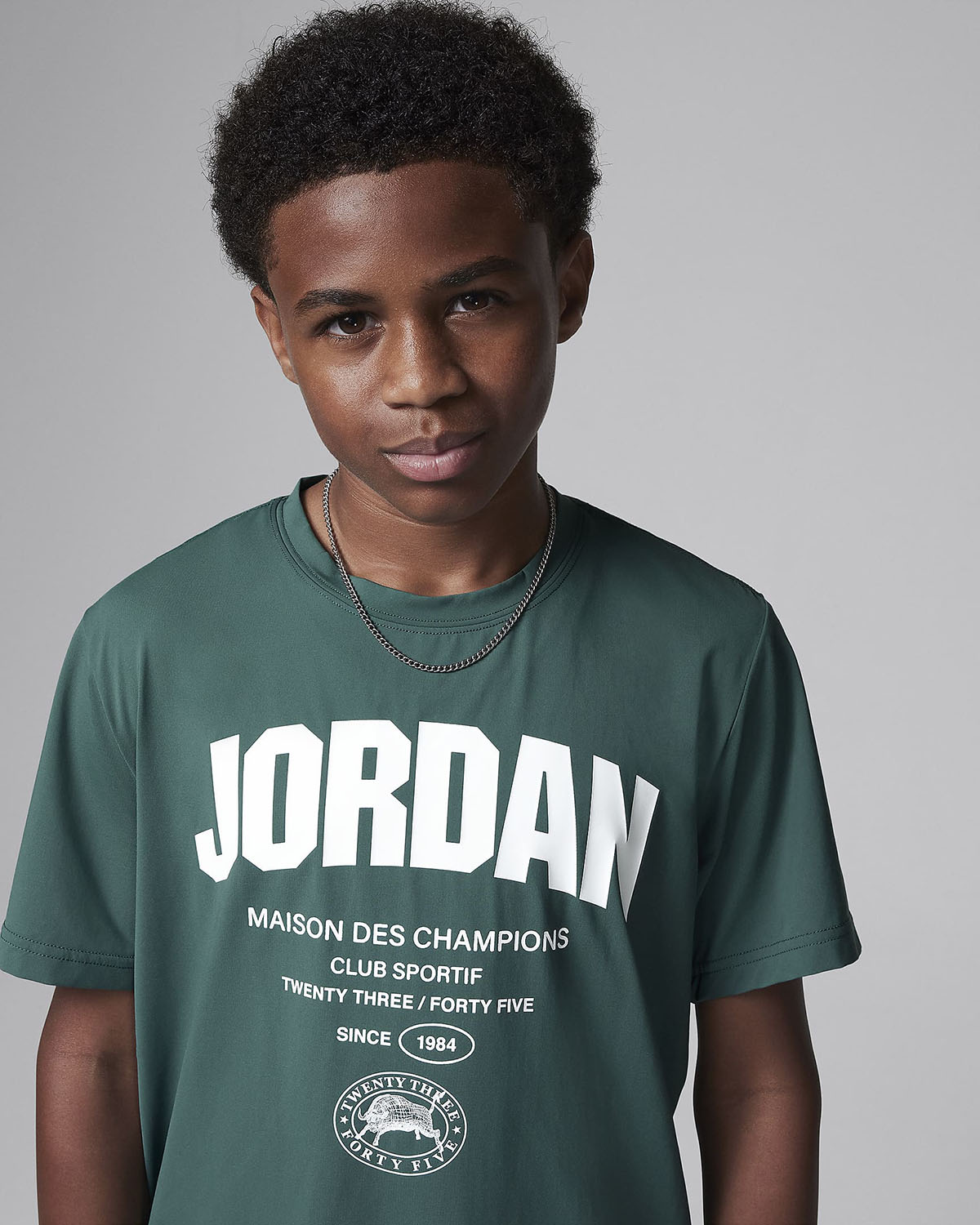 Jordan Big Kids Des Champions T Shirt Oxidized Green Grade School 2