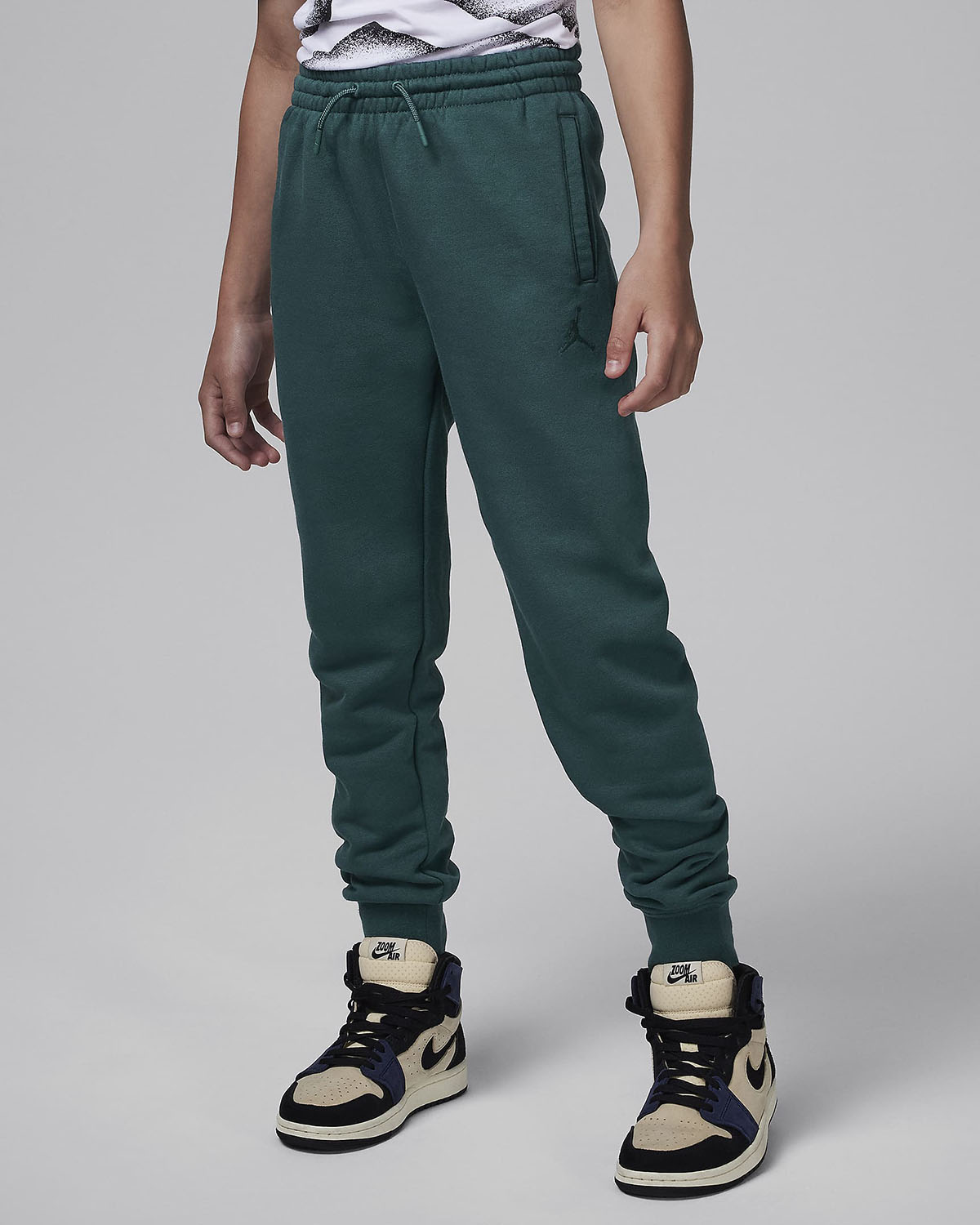 Jordan Big Kids Flight MVP Fleece Pants Oxidized Green Grade School