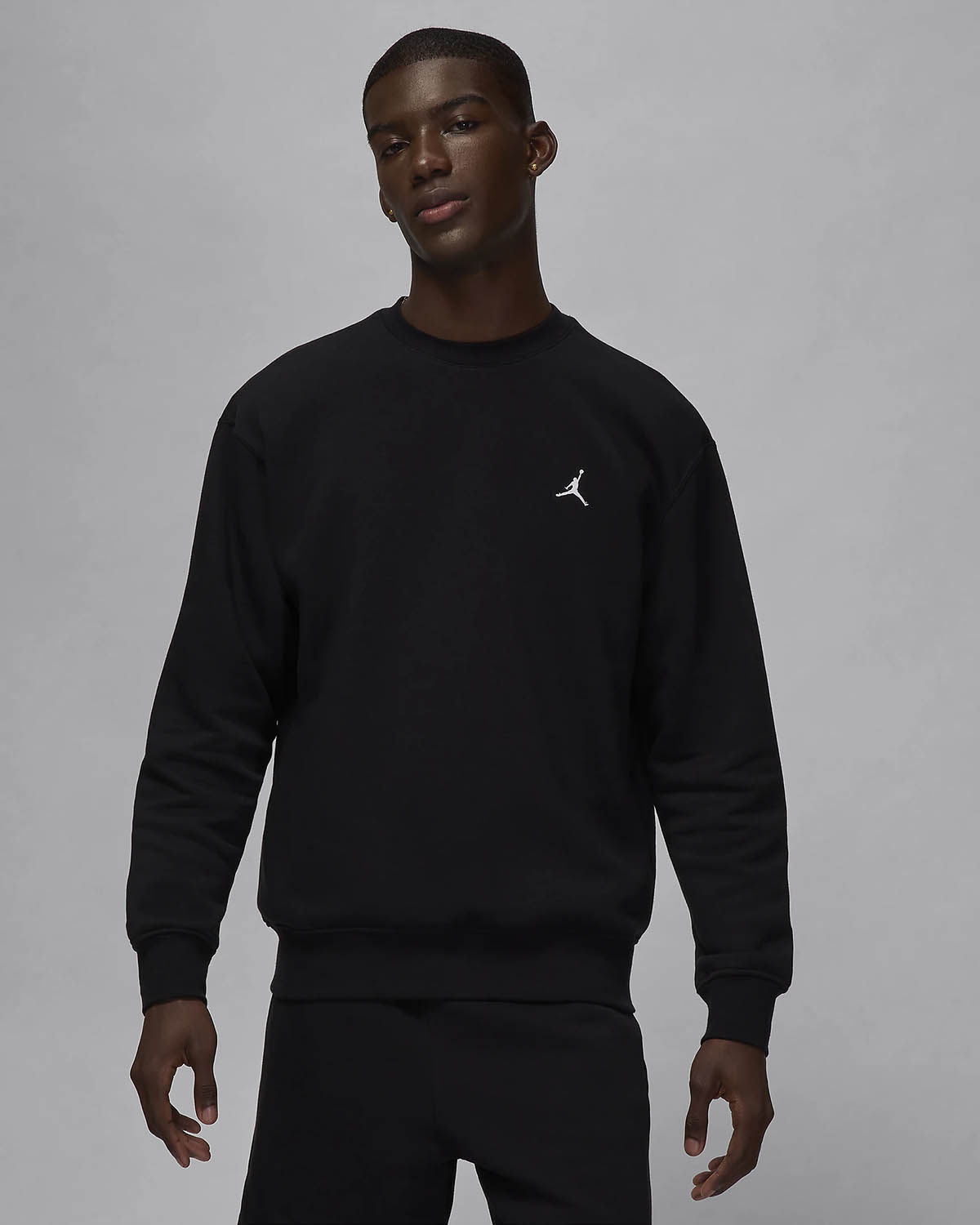 Jordan Brooklyn Fleece Crew Neck Sweatshirt Mens Black
