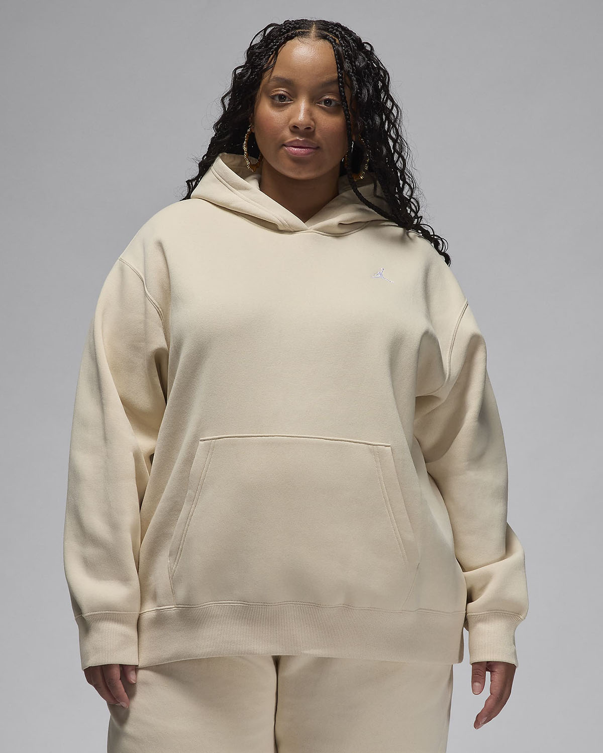 Jordan Brooklyn Fleece Womens Plus Size Hoodie Legend Light Brown