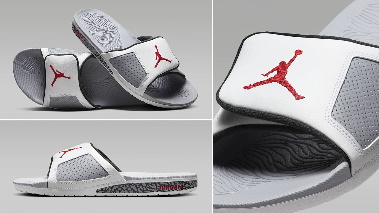 Jordan Hydro 3 White Cement Slides