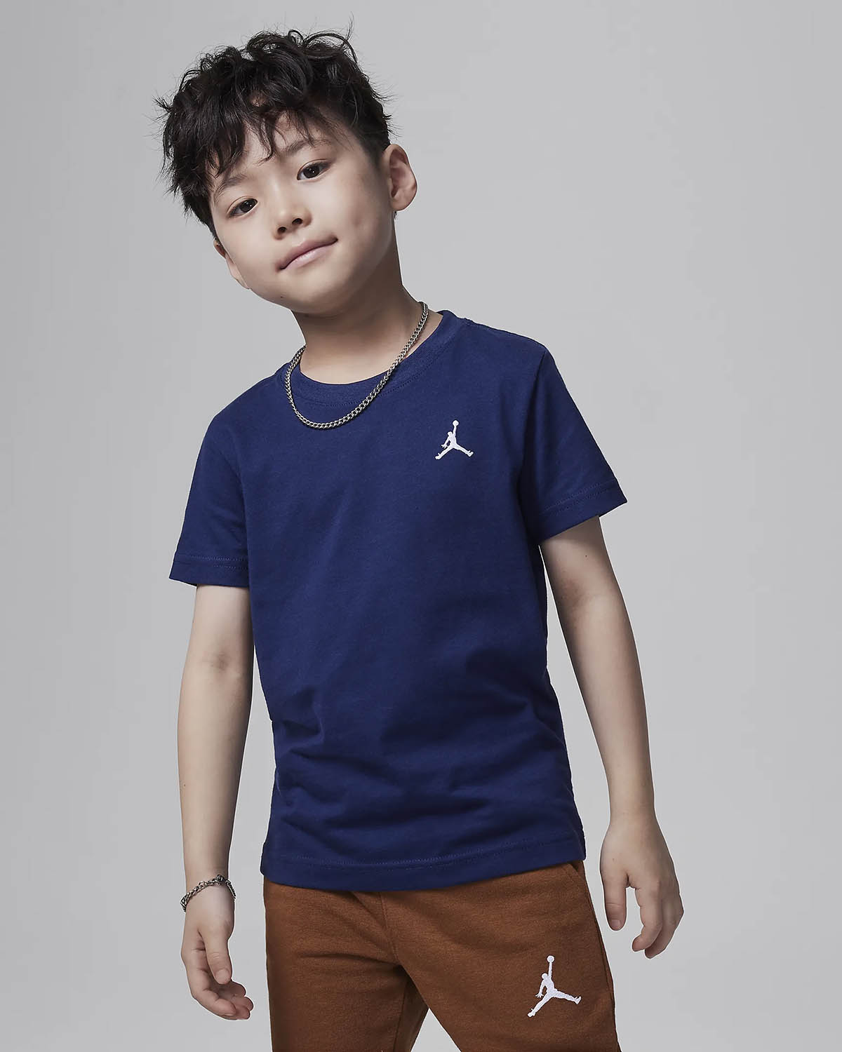 Jordan Little Kids Jumpman Air Embroidered T Shirt Midnight Navy Preschool