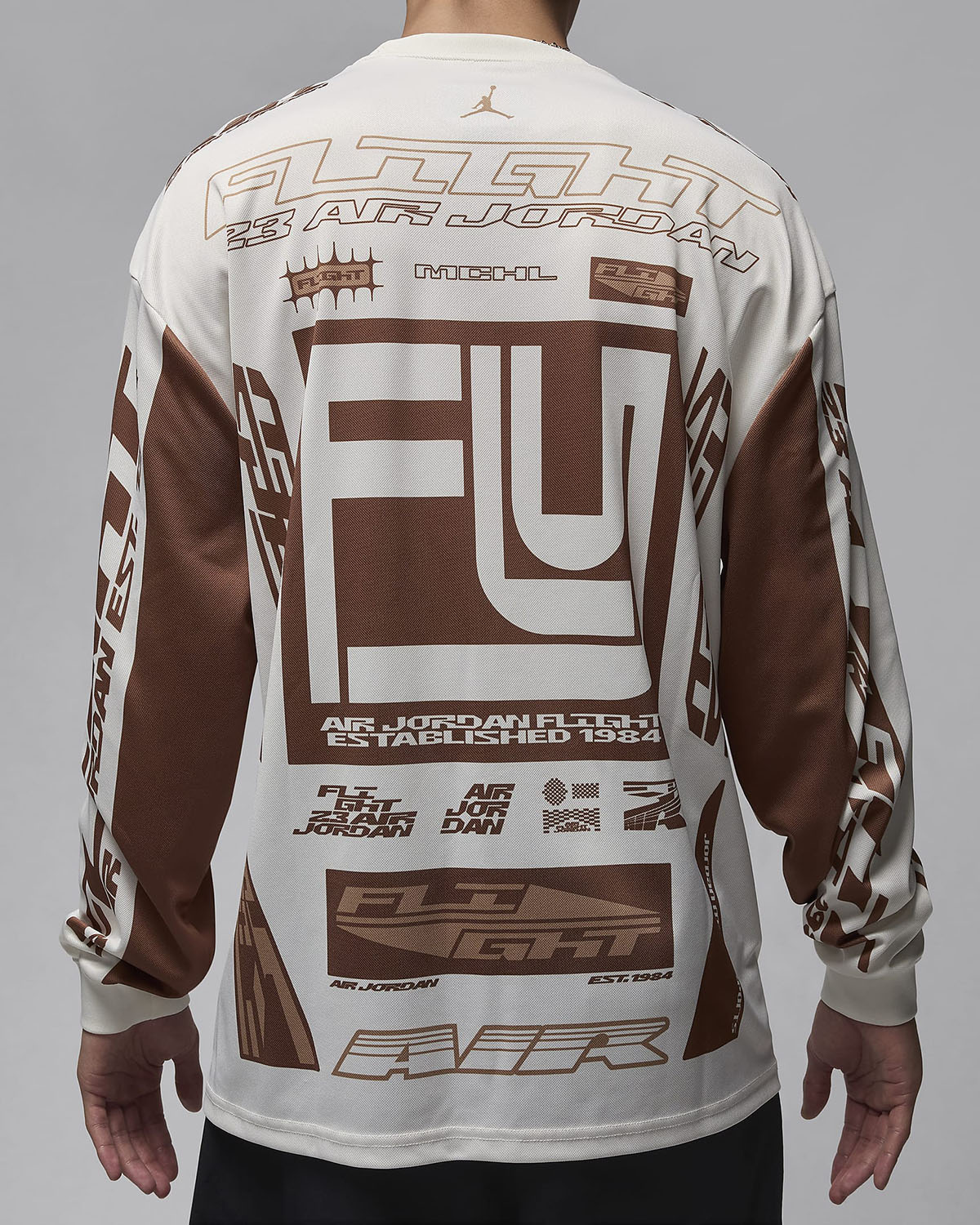 Jordan MVP Printed Long Sleeve Top Sail Archaeo Brown 4