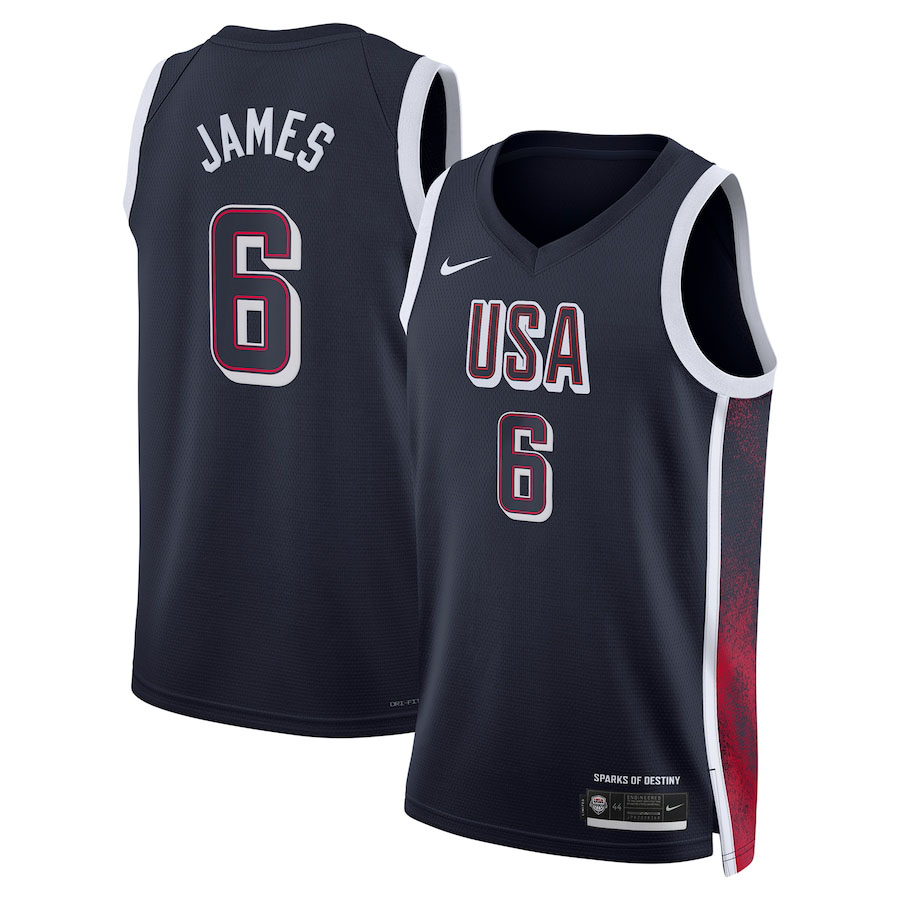 Lebron James Nike USA Basketball 2024 Mens Jersey Navy
