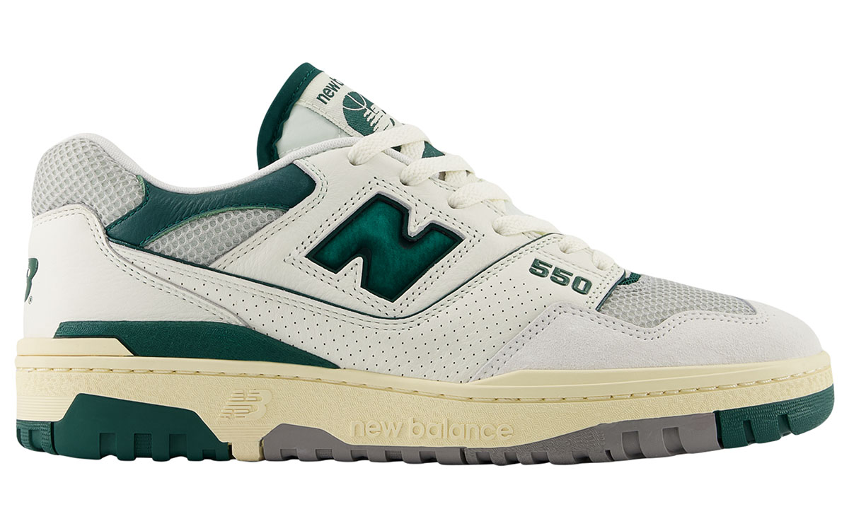 New Balance 500 Mens Shoes White Green 1