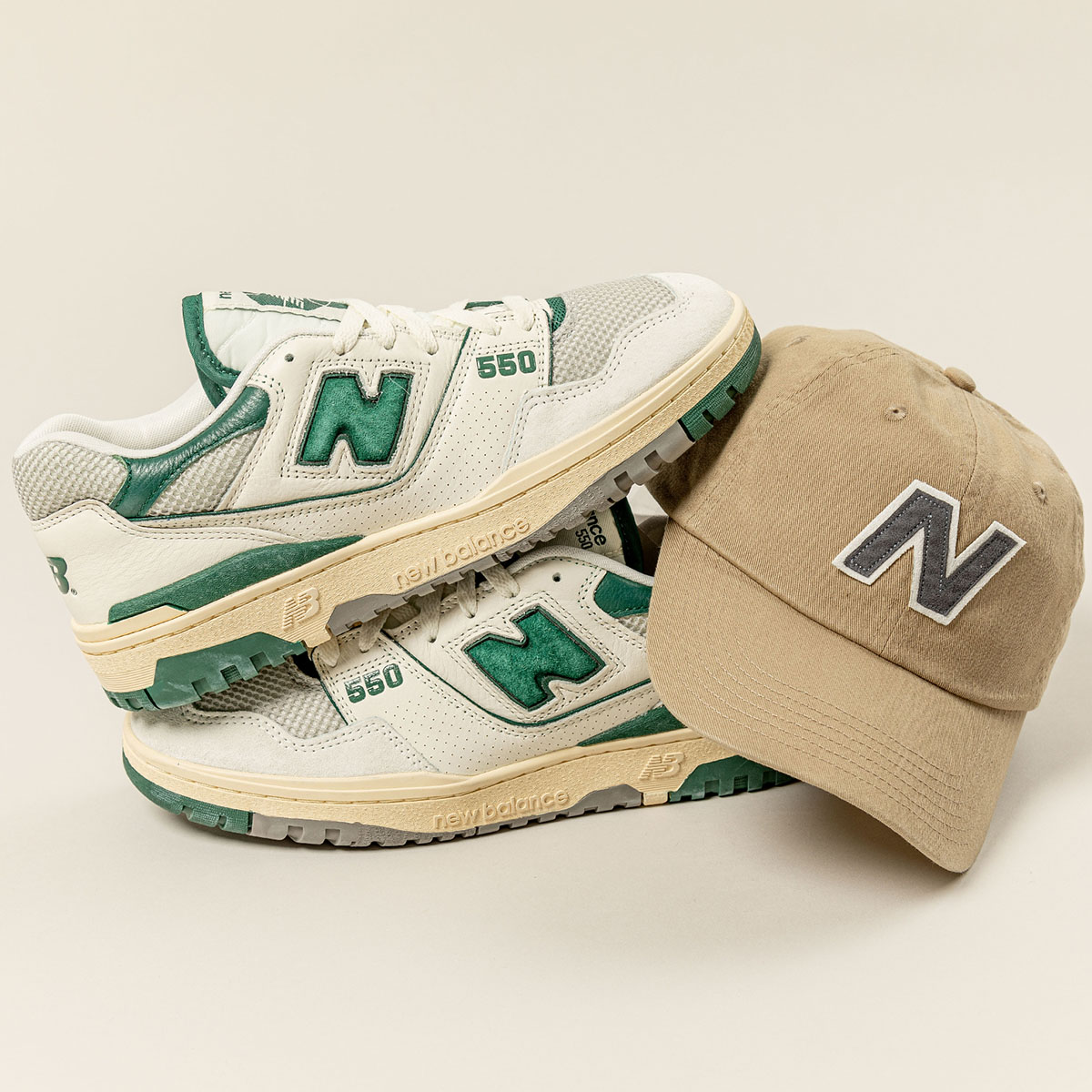 New Balance 550 White Green Outfit 2