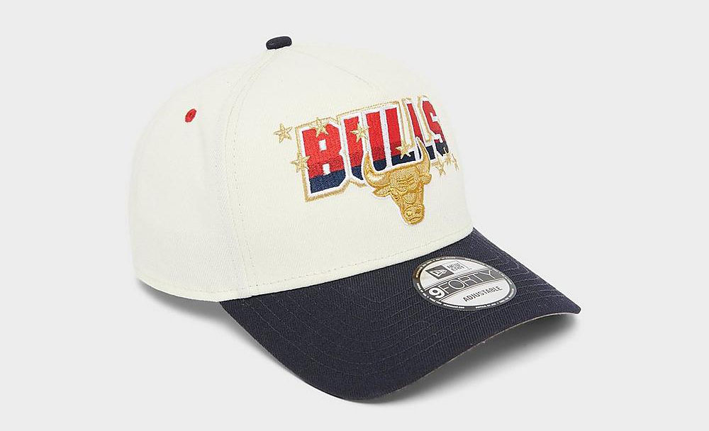 New Era Chicago Bulls Olympic 9Forty Snapback Hat Chrome Navy 2