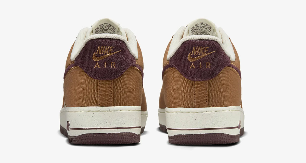 Nike Air Force 1 Low Light British Tan Burgundy Crush Shoes 5