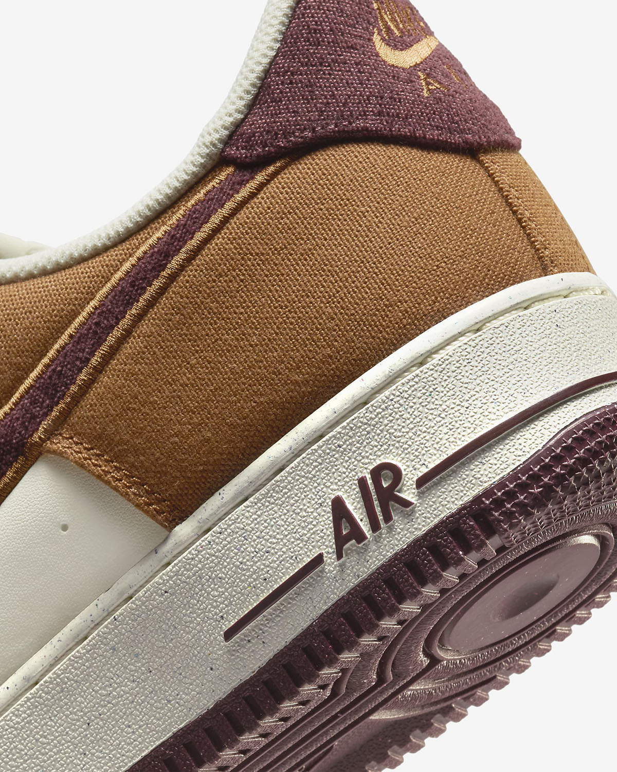 Nike Air Force 1 Low Light British Tan Burgundy Crush Shoes 8