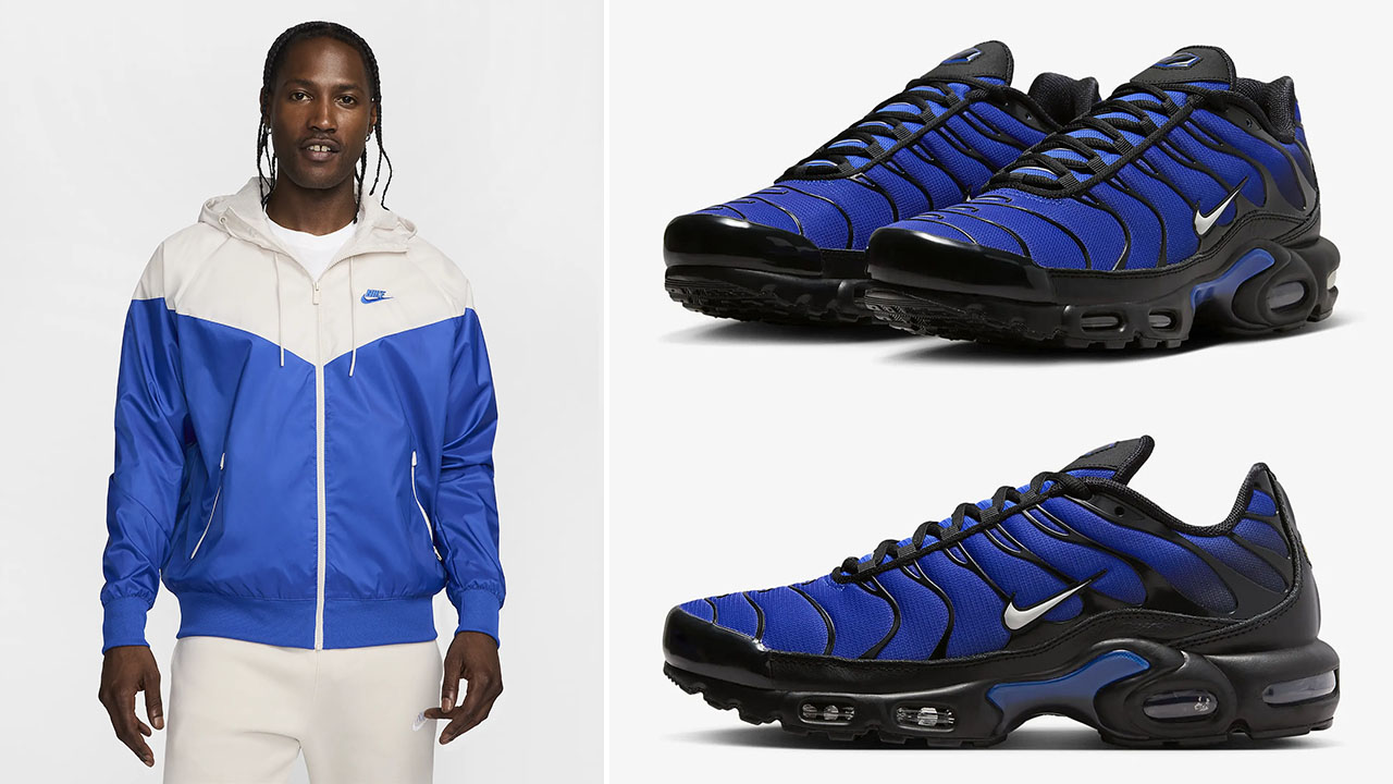 Nike Air Max Plus Black Racer Blue Jacket Outfit