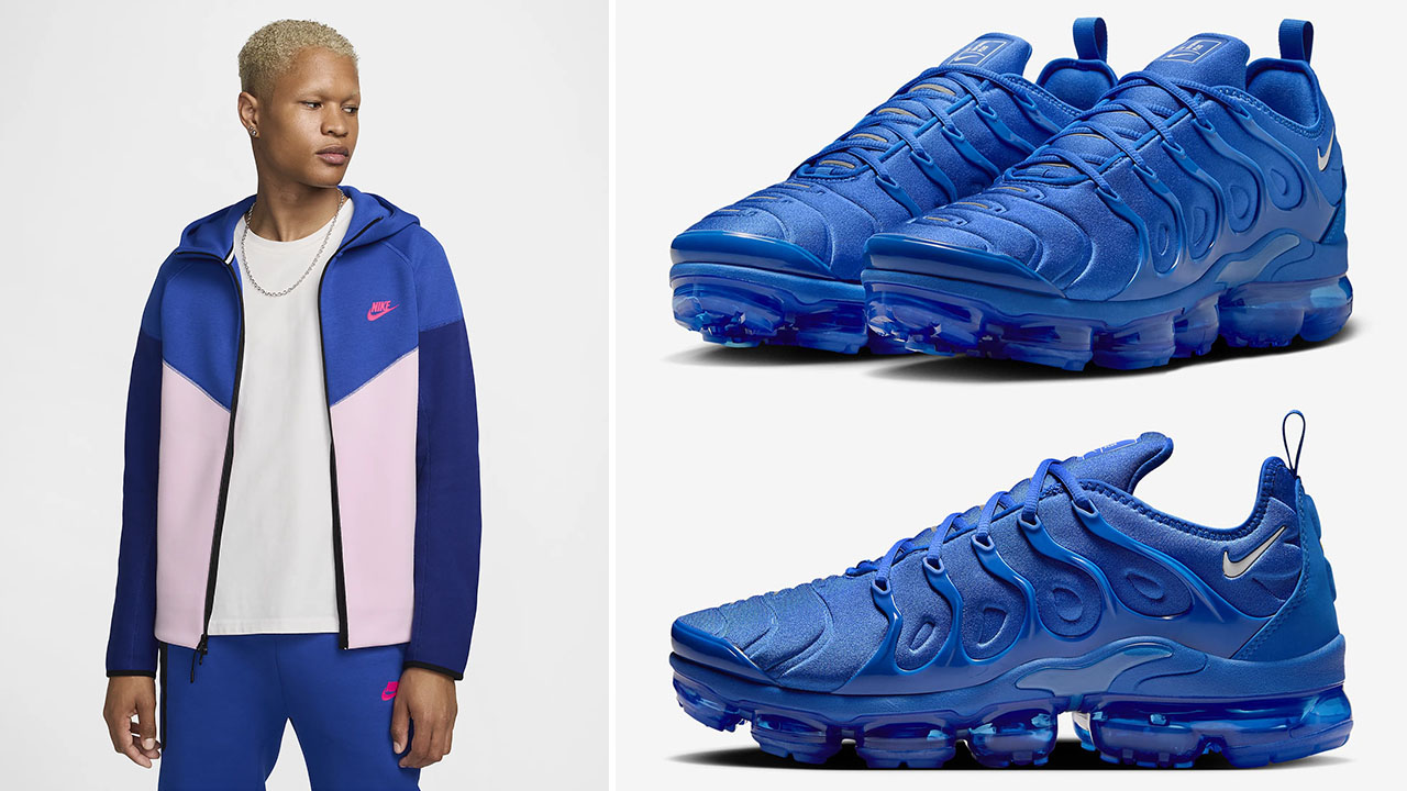 Nike Air VaporMax Plus Game Royal Tech Fleece Hoodie Clothing Match