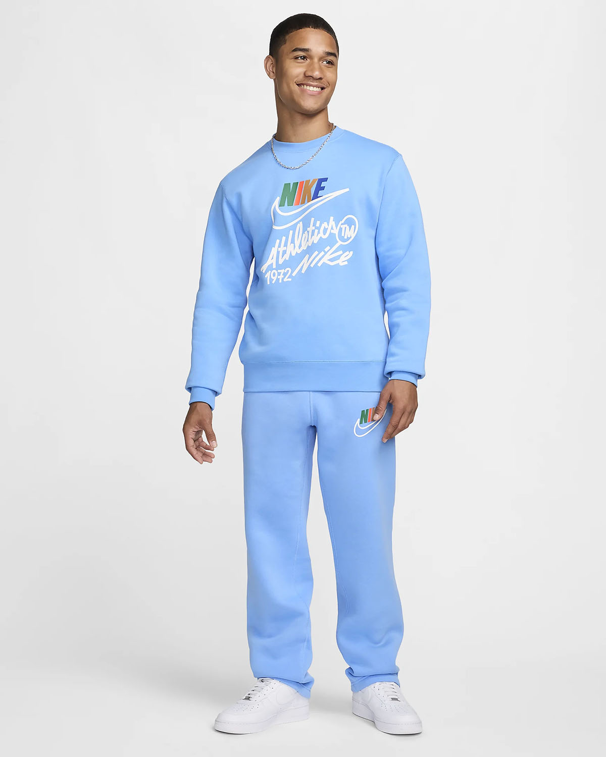 Nike Club Fleece Crew Sweatshirt Pants University Blue