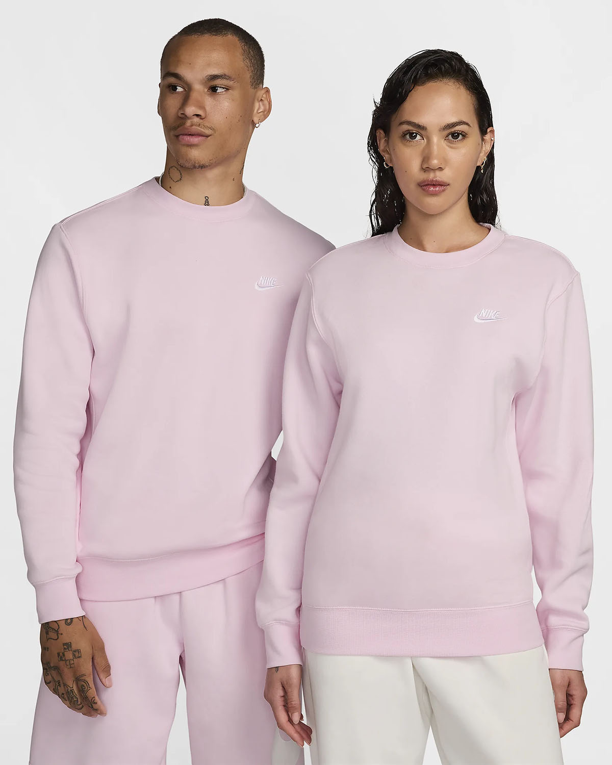 Nike Club Fleece Crew Sweatshirt Pink Foam