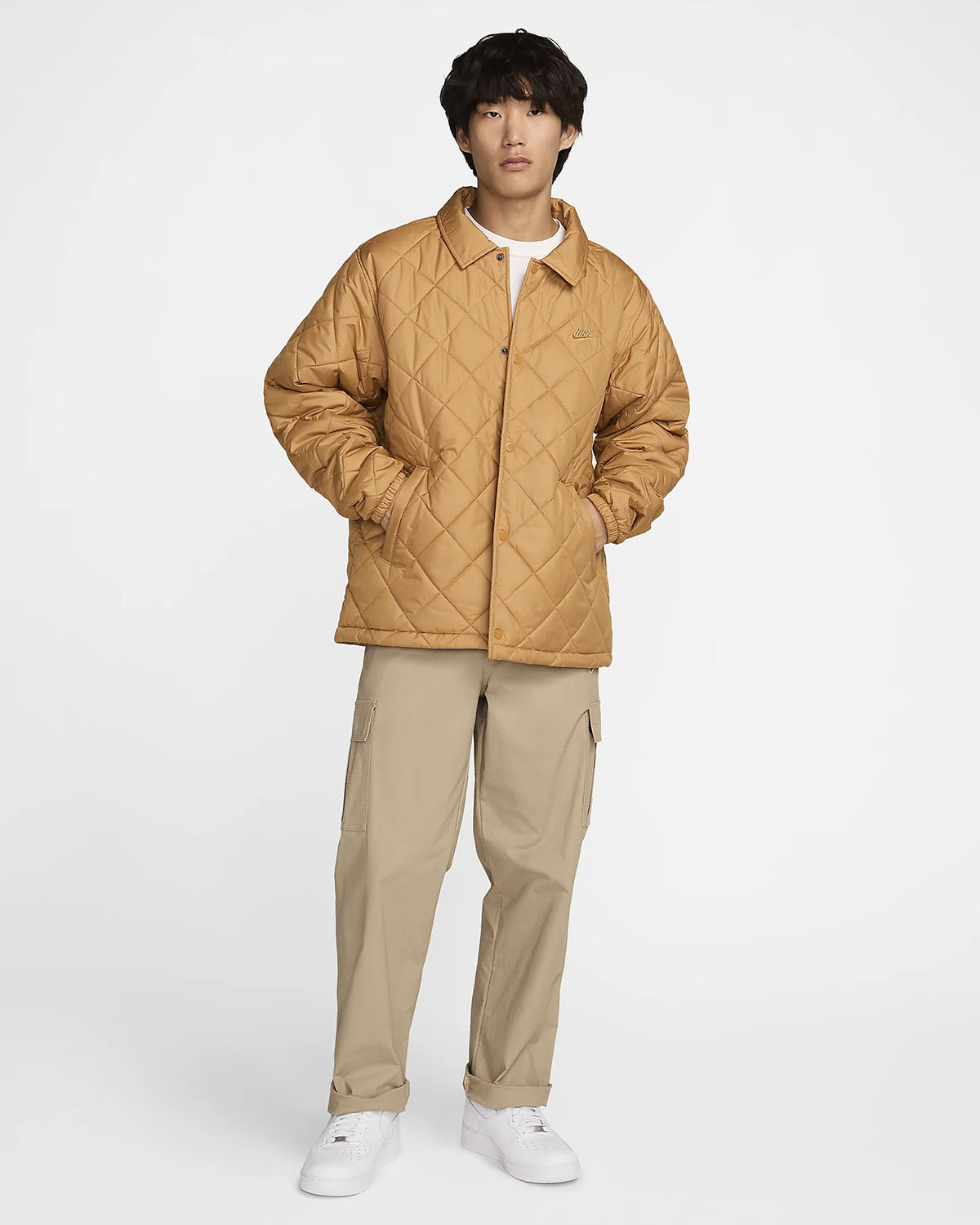 Nike Club Quilted Insulated Jacket Flax Outfit