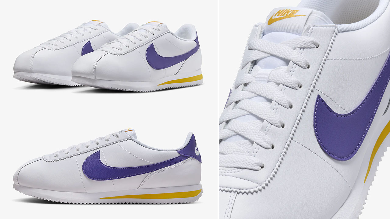 Nike Cortez Lakers White Varsity Maize Purple Sneakers