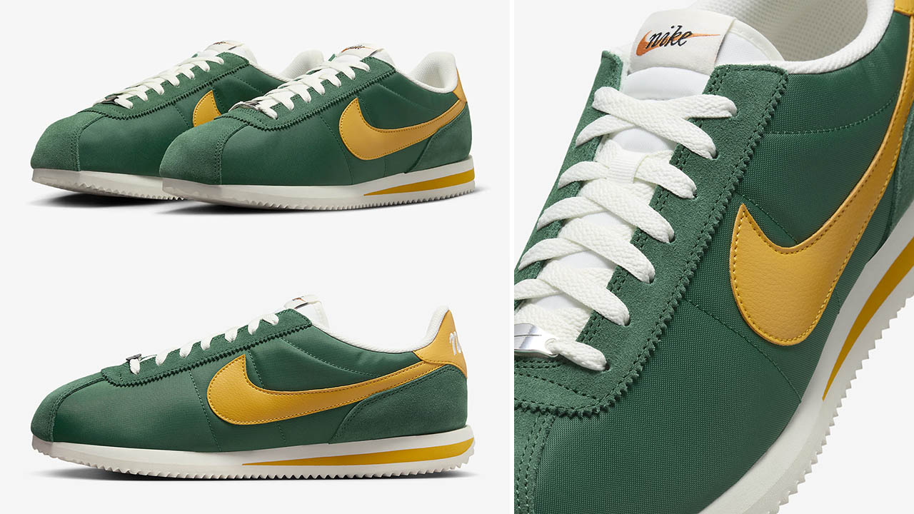 Nike Cortez Textile Gorge Green Yellow Ochre Sneakers