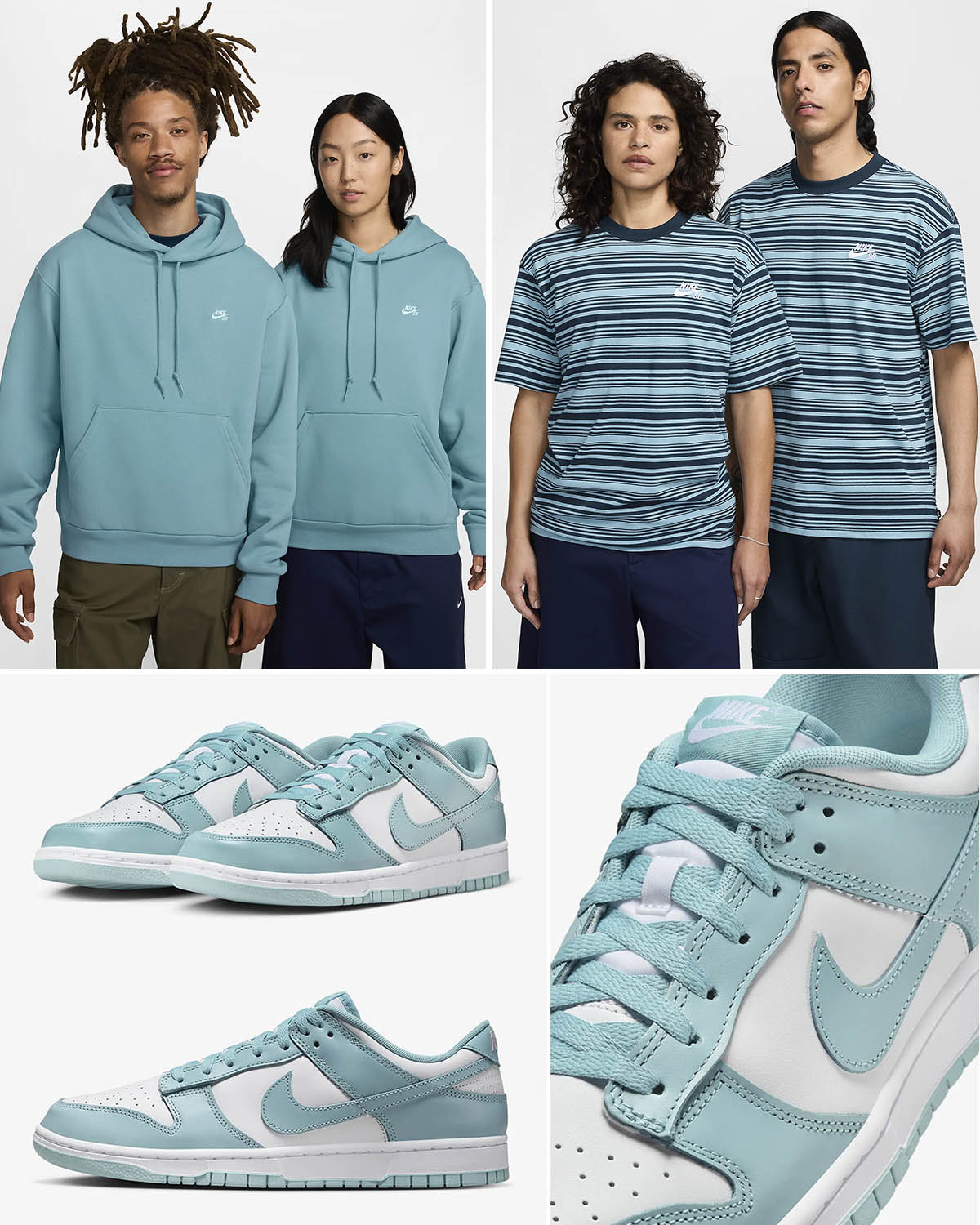 Nike Dunk Low Denim Turquoise Clothing Match