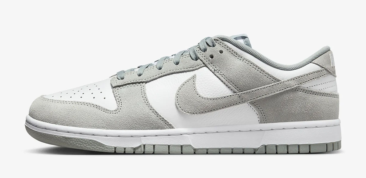 Nike Dunk Low Suede Grey White Light Pumice Shoes 2