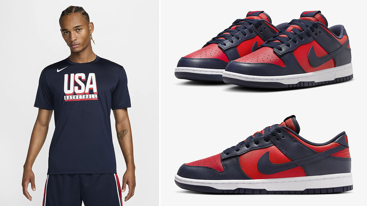 Nike Dunk Low University Red White Obsidian Shirts Clothing Outfits